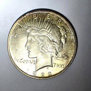 1922 US Silver Dollar Beautiful Toned CoinThat Looks Uncirculated Toning EF44